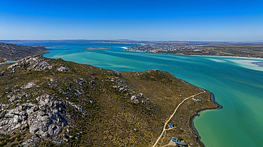 Aerial of the Langebaan Lagoon Marine Protected Area, West Coast National Park, Western Cape Province, South Africa, Africa