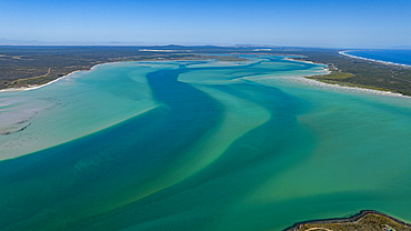 Aerial of the Langebaan Lagoon Marine Protected Area, West Coast National Park, Western Cape Province, South Africa, Africa