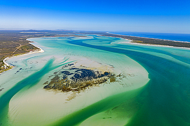 Aerial of the Langebaan Lagoon Marine Protected Area, West Coast National Park, Western Cape Province, South Africa, Africa