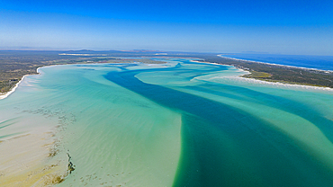 Aerial of the Langebaan Lagoon Marine Protected Area, West Coast National Park, Western Cape Province, South Africa, Africa