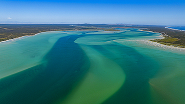 Aerial of the Langebaan Lagoon Marine Protected Area, West Coast National Park, Western Cape Province, South Africa, Africa