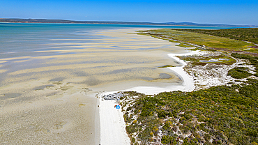 Aerial of the Langebaan Lagoon Marine Protected Area, West Coast National Park, Western Cape Province, South Africa, Africa