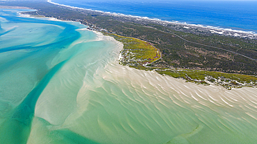 Aerial of the Langebaan Lagoon Marine Protected Area, West Coast National Park, Western Cape Province, South Africa, Africa