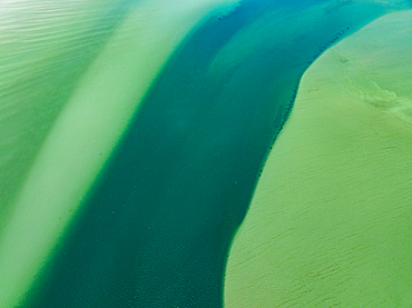 Aerial of the Langebaan Lagoon Marine Protected Area, West Coast National Park, Western Cape Province, South Africa, Africa