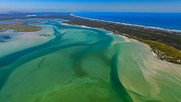 Aerial of the Langebaan Lagoon Marine Protected Area, West Coast National Park, Western Cape Province, South Africa, Africa