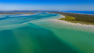 Aerial of the Langebaan Lagoon Marine Protected Area, West Coast National Park, Western Cape Province, South Africa, Africa