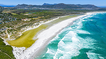 Aerial of Noordhoekstrand (Noordhoek Beach), Cape Town, Cape Peninsula, South Africa, Africa