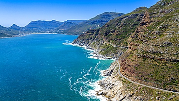 Aerial of Chapman´s Peak drive, Cape Town, Cape Peninsula, South Africa, Africa