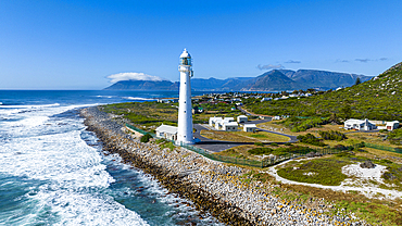 Aerial of Slangkop Lighthouse, Cape Town, Cape Peninsula, South Africa, Africa