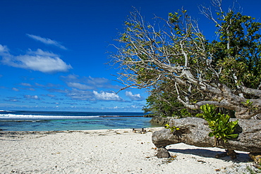 White sand beach on the north coast of Efate, Vanuatu, Pacific