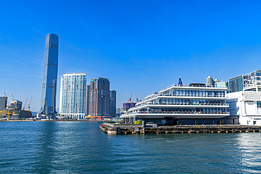 Highrise buildings in Victoria harbour, Hong Kong, China, Asia