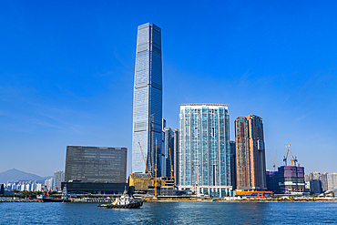 Highrise buildings in Victoria harbour, Hong Kong, China, Asia