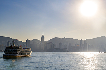 Ferry in Victoria harbour, Hong Kong, China, Asia