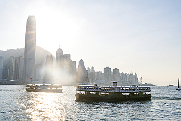 Star Ferry terminal in Victoria harbour, Hong Kong, China, Asia