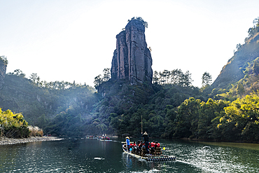 Rafting on the River of Nine Bends, Wuyi Mountains, UNESCO World Heritage Site, Fujian, China, Asia