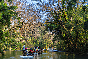 Rafting on the River of Nine Bends, Wuyi Mountains, UNESCO World Heritage Site, Fujian, China, Asia