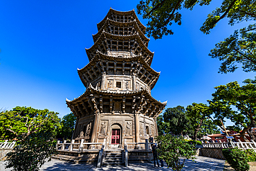 Pagoda in the Kaiyuan Temple, UNESCO World Heritage Site, Quanzhou, Fujian, China, Asia