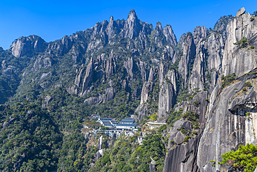 Hotel built in the UNESCO World Heritage Site, Taoist Sanqing Mountain, Jiangxi, China, Asia