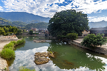 Fujian Tulou rural dwelling of the Hakka, Yunshuiyao Ancient Town, Fujian, China, Asia