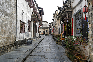 Small alley, Xidi historic ancient village, UNESCO World Heritage Site, Xidi, Anhui, China, Asia