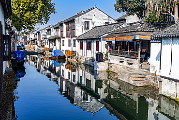 Water channel, Zhouzhuang water town, Jiangsu, China, Asia