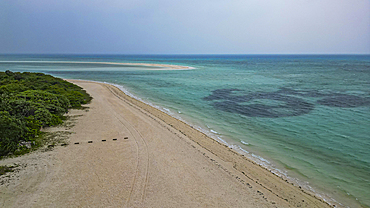 Aerial of Taketomi Island National Park, Ishigaki, Yaeyama island group, Japan, Asia