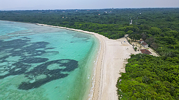 Aerial of Taketomi Island National Park, Ishigaki, Yaeyama island group, Japan, Asia