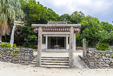 Little shrine, Taketomi Island National Park, Ishigaki, Yaeyama island group, Japan, Asia