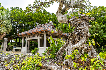 Little shrine, Taketomi Island National Park, Ishigaki, Yaeyama island group, Japan, Asia