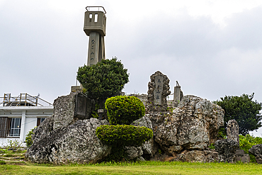 Monument, Taketomi Island National Park, Ishigaki, Yaeyama island group, Japan, Asia