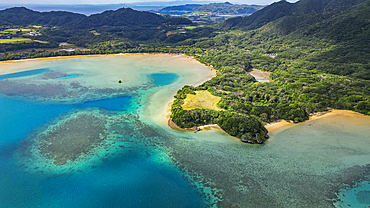 Aerial of Kabira Bay, Ishigaki, Yaeyama island group, Japan, Asia