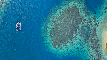 Aerial of Kabira Bay, Ishigaki, Yaeyama island group, Japan, Asia