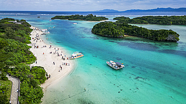 Aerial of Kabira Bay, Ishigaki, Yaeyama island group, Japan, Asia