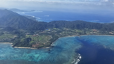 Aerial of Ishigaki, Yaeyama island group, Japan, Asia