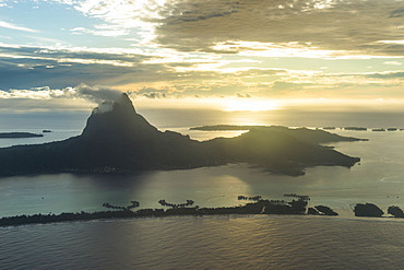 Aerial of Bora Bora, Society Islands, French Polynesia, Pacific