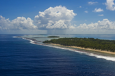 Aerial of Tikehau, Tuamotus, French Polynesia, Pacific