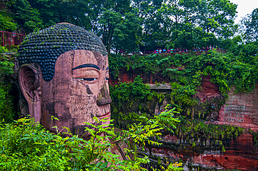 Leshan Giant Buddha, the largest stone Buddha on earth, Mount Emei Scenic Area, UNESCO World Heritage Site, Leshan, Sichuan, China, Asia