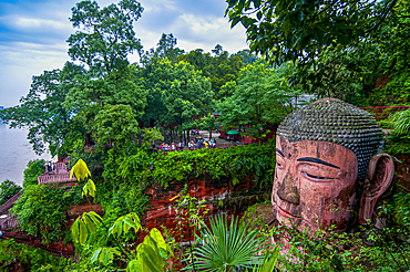 Leshan Giant Buddha, the largest stone Buddha on earth, Mount Emei Scenic Area, UNESCO World Heritage Site, Leshan, Sichuan, China, Asia