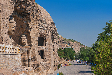 The Yungang Grottoes, ancient Buddhist temple grottoes, UNESCO World Heritage Site, Shanxi, China, Asia