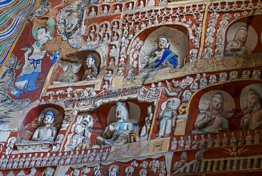 The Yungang Grottoes, ancient Buddhist temple grottoes, UNESCO World Heritage Site, Shanxi, China, Asia