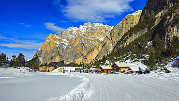 Mountain restaurant, Mount Lagazuoi, Ampezzo Dolomites Natural Park, UNESCO World Heritage Site, Veneto, Dolomites, Italy, Europe