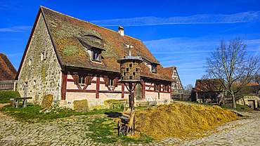 Historic farmhouses in the Franconian Open Air Museum, Bad Windsheim, Bavaria, Germany, Europe