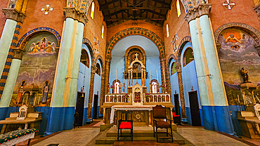 Colourful interior of the Cathedral of St. Mary, Wau, Western Bahr el Ghazal, South Sudan, Africa