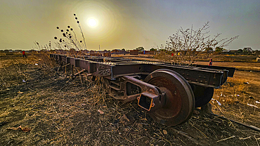 Old rusty railway carriers, Wau, Western Bahr el Ghazal, South Sudan, Africa