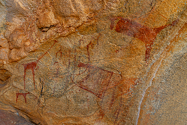 Rock art paintings of Laas Geel, near Hargeisa, Somaliland, Somalia, Africa