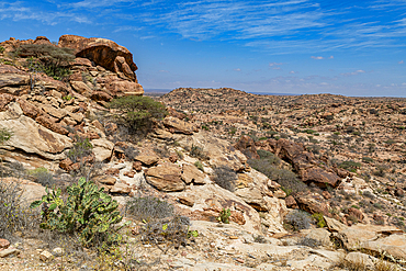 Outlook from the Rock art paintings of Laas Geel, near Hargeisa, Somaliland, Somalia, Africa