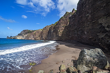 Beautiful Well's Bay sand beach in Saba, Netherland Antilles, West Indies, Caribbean, Central America