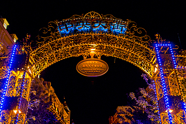 The Russian Quarter at night, Harbin, Heilongjiang, China, Asia