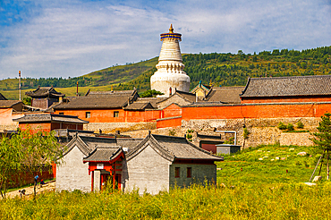 The monastery complex of Wudai Shan (Mount Wutai), UNESCO World Heritage Site, Shanxi, China, Asia