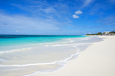 Turquoise waters and whites sand on the world class Shoal Bay East beach, Anguilla, British Oversea territory, West Indies, Caribbean, Central America